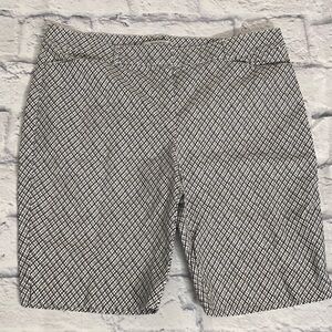 White House Black Market Geometric Black and White Shorts